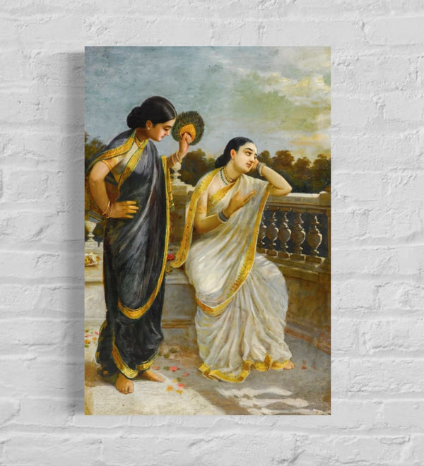 Ladies in the Moonlight by Raja Ravi Varma | Famous Canvas Painting
