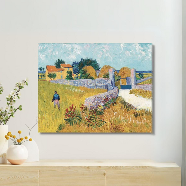 Farmhouse in Provence by Vincent Van Gogh Large Size (28X22 inches) Canvas Painting | High Quality Giclee Print | Ready to hang