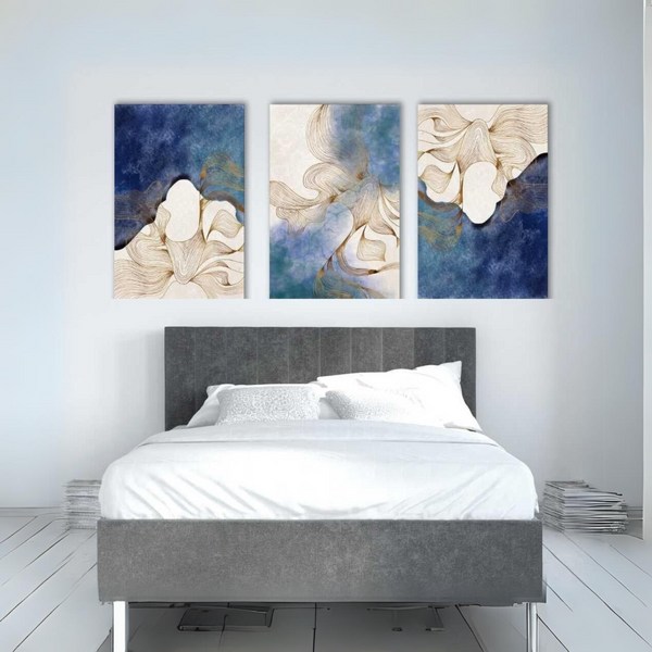 Modern Abstract Canvas Painting in India -Set of 3 | High Quality Giclee Print Gallery Wrapped | Ready to hang