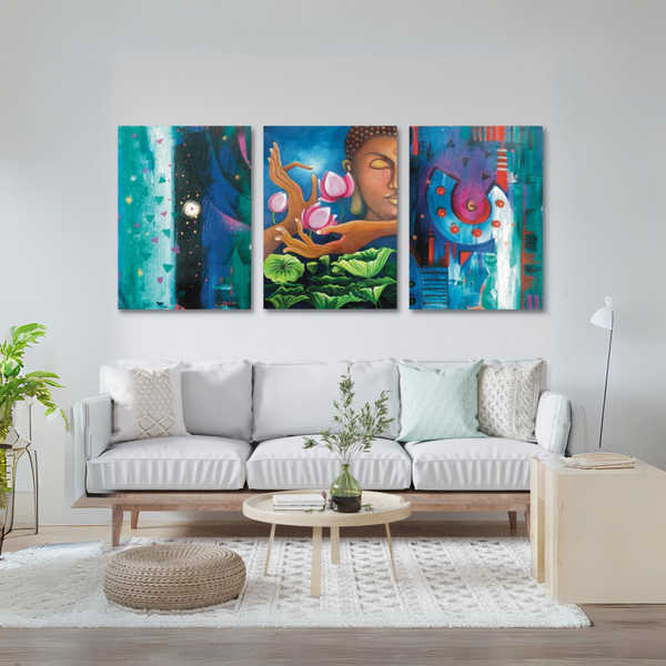 Modern Abstract Canvas Painting Buddha