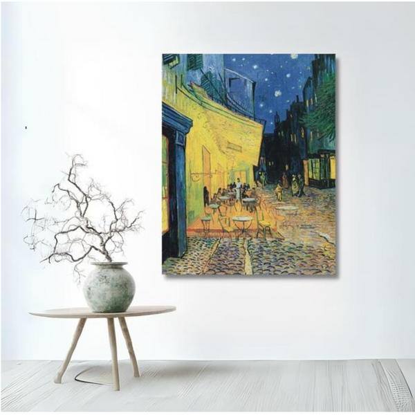Cafe Terrace at Night by Vincent Van Gogh Large Size (22X28 inches) Canvas Painting | High Quality Giclee Print | Ready to hang