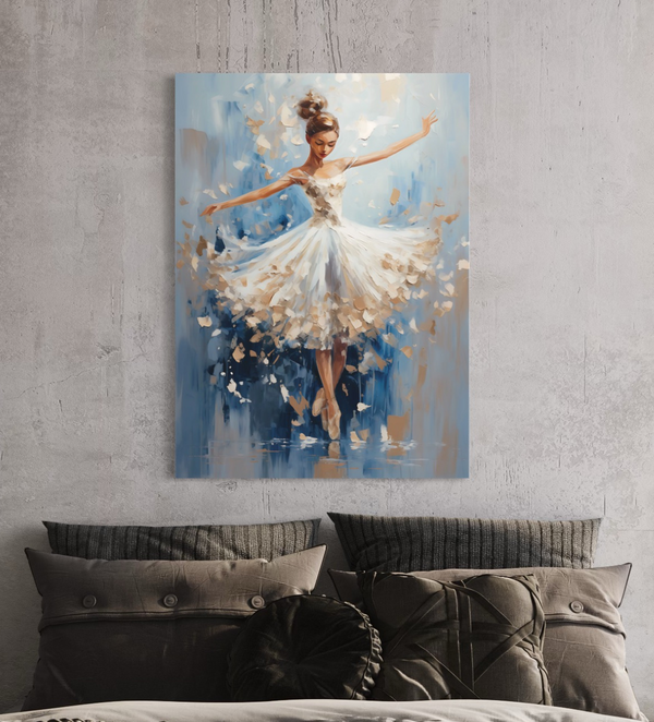 Grace in Motion: Modern Abstract Canvas Printing Of Dancing Ballet Girl