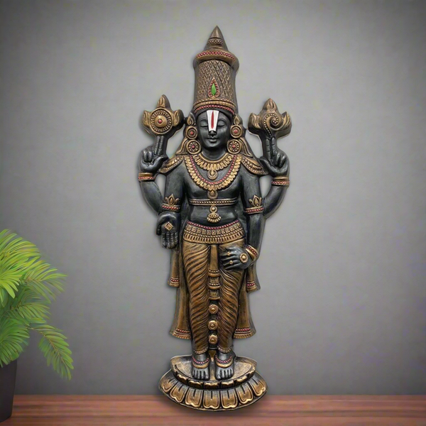 5X2 Feet Tirupati Balaji, lord Venkateshwara statue 3D Relief Mural Wall Hanging | Ready to hang