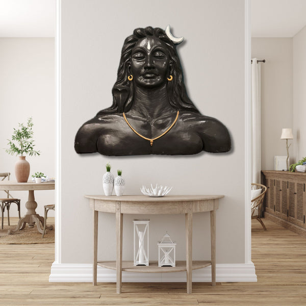 4 feet Large size Adiyogi (Lord Shiva) 3D Relief Mural Wall Art | Ready to Hang
