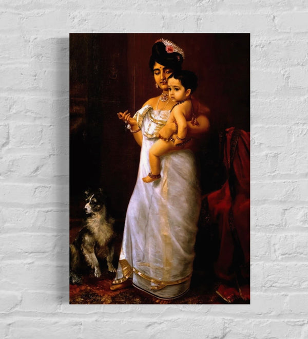 There comes papa by Raja Ravi Varma | Famous Canvas Painting