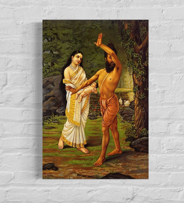 The Birth of Shakuntala by Raja Ravi Varma | Famous Canvas Painting