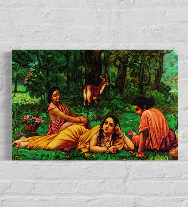 Shakuntala Patra-lekhan by Raja Ravi Varma | Famous Canvas Painting