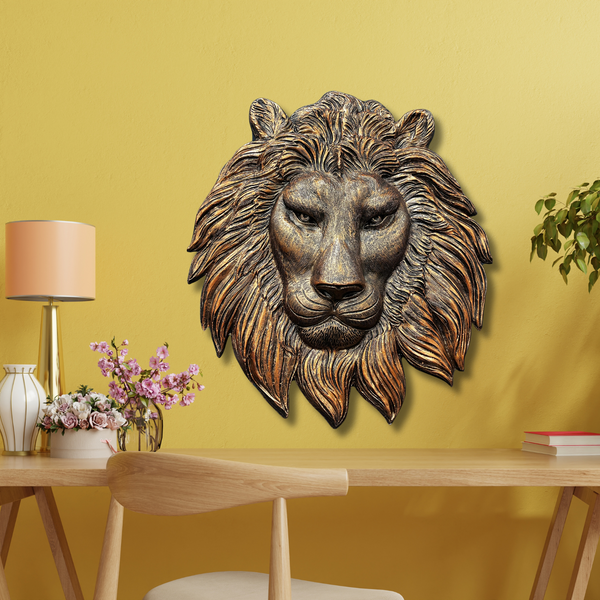 3 feet Lion face 3D relief wall art