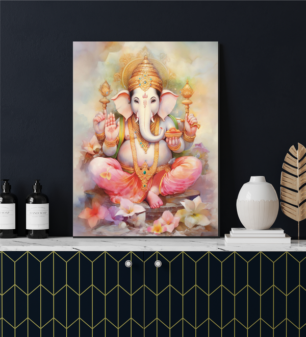 Lord Ganesha | High Quality Giclee Print Gallery Wrapped | Bring Blessings Home | Divine
