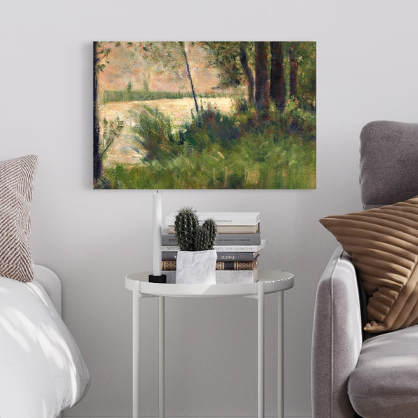 Grassy Riverbank Canvas Print by Georges Seurat | World Famous Painting | Tranquil Oasis