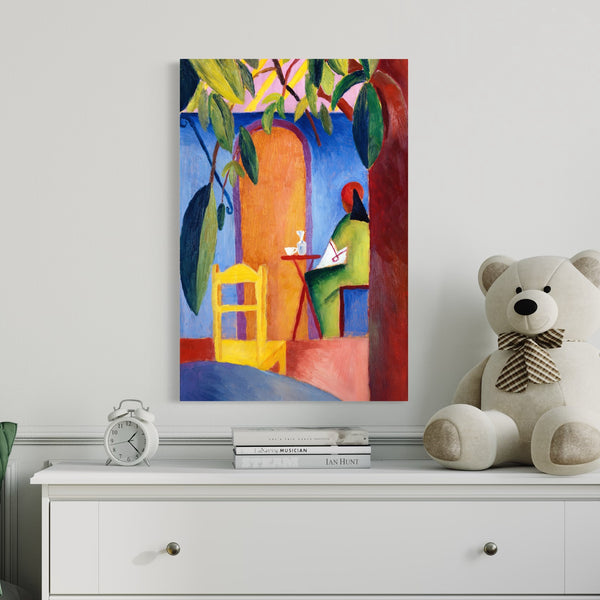 August Macke Turkish Cafe II: Vibrant Canvas Giclée Print for Cultural Charm | World Famous Painting