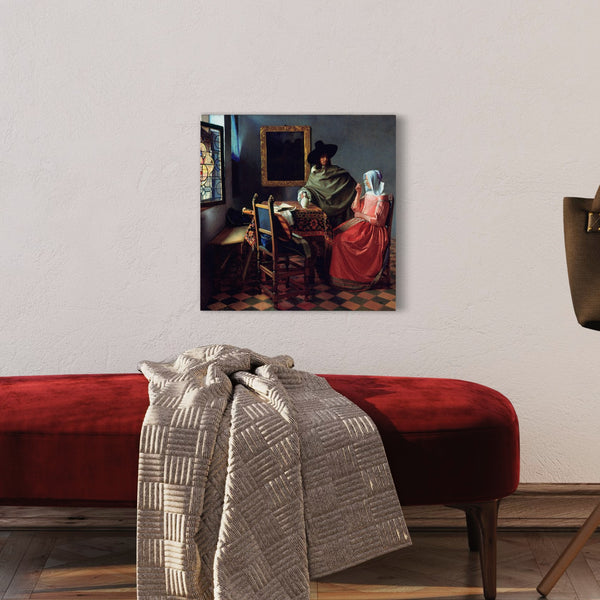 Johannes Vermeer 'The Glass of Wine' Canvas Giclée Print | World Famous Painting | Elegant Enigma