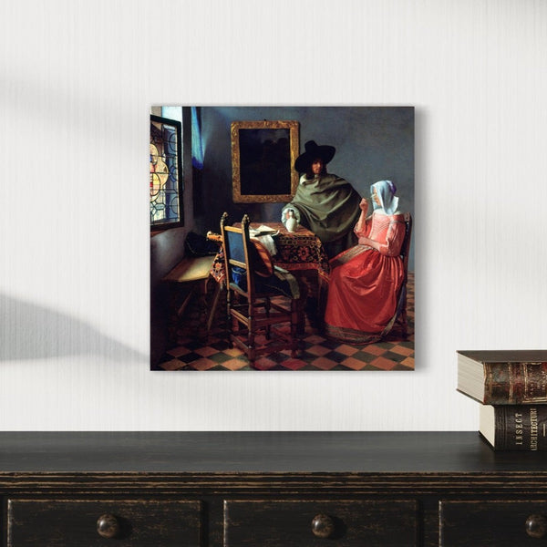 Johannes Vermeer 'The Glass of Wine' Canvas Giclée Print | World Famous Painting | Elegant Enigma