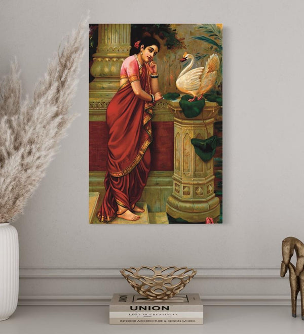 Hamsa Damayanthi by Raja Ravi Varma | Famous Canvas Painting