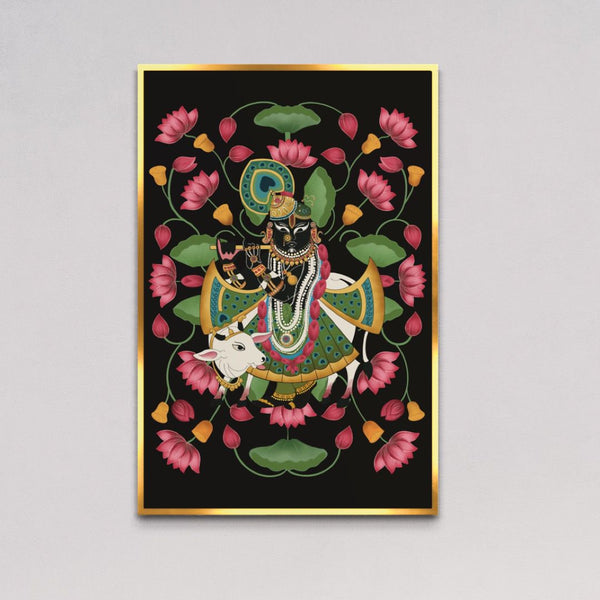 Lord Shreenath Ji Pichwai Canvas Giclee Print-24x16 and 30X20 Inches | Radiant Resplendence