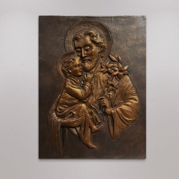 Saint Joseph With Baby Jesus |Wall Hanging |3D Relief Wall Art