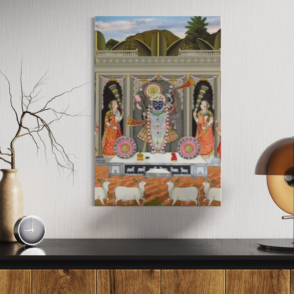 Sharad Purnima Lord Shreenath Ji Pichwai – Traditional Art Canvas Giclee Print