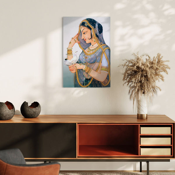 Rajasthani Multicolor Bani Thani Canvas Giclee Print - Timeless Elegance in 24X16 and 30x20 Inches | Royal Radiance