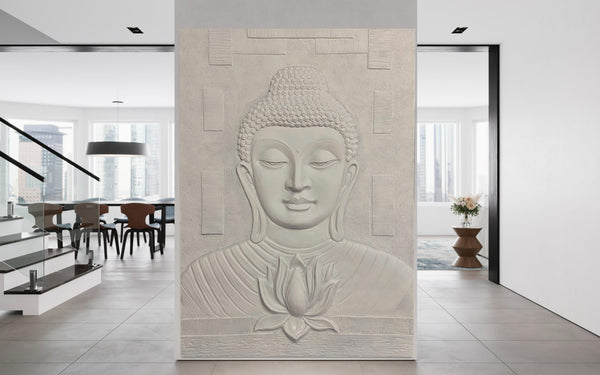 7X 5 feet Large size Calm and Peaceful 3D Buddha with Lotus