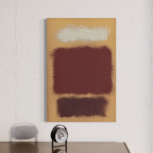 White, Tan, Maroon Abstract Art Canvas Print by Mark Rothko Painting