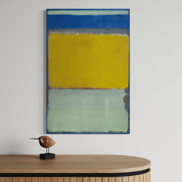 No. 10 Abstract Art Canvas Print by Mark Rothko – A Symphony of Yellow, Blue, and Light Green