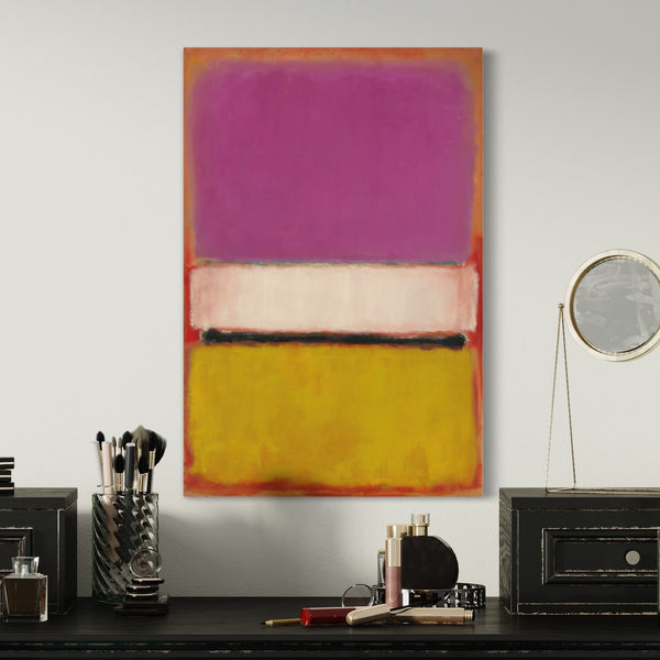 White in Center, Yellow, Pink and Lavender on Rose  abstract art  By Mark Rothko Painting | Canvas print