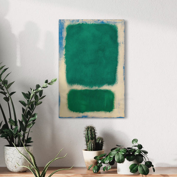 Green White Abstract Art Canvas Print by Mark Rothko Painting | Enchanting Harmony