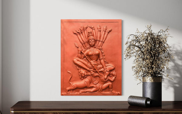 2X2.5 Feet Durga 3D Relief Mural | Heritage Collection | 3D Wall art