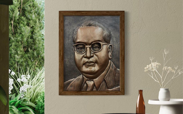 Dr. Bheem Rao Ambedkar 3D Relief Mural Wall Art - Choose Your Legacy in Bronze & Golden | Available in 36X28 Inches