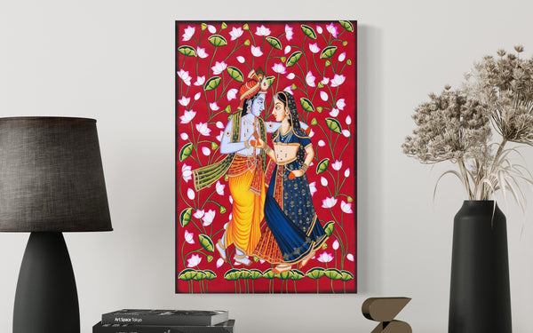 Radha Krishna Pichwai Painting  Canvas Giclee Print | Divine Harmon
