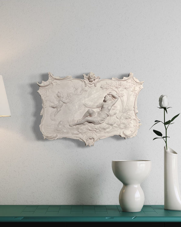 Sleeping White Beauty European theme 3D Wall Hanging| Ready to hang | 3D Wall Sculpture |
