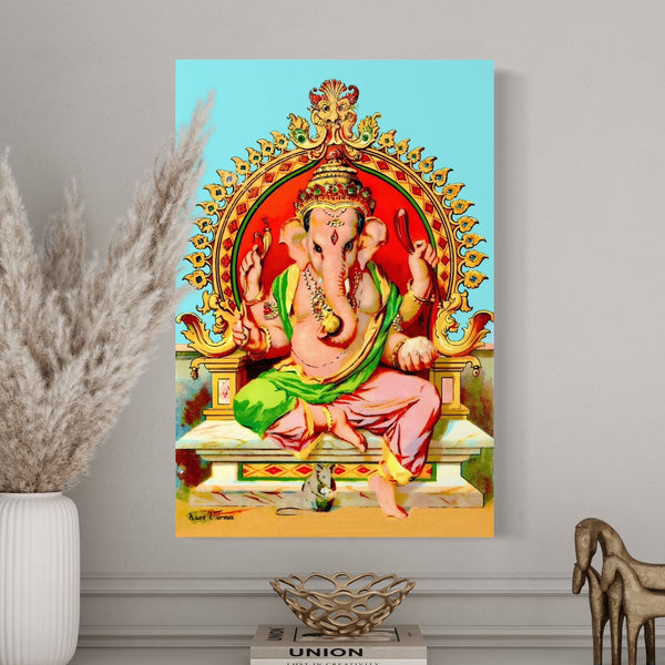 Lord Ganesha by Raja Ravi Varma Canvas Giclee Print | Vignesh | Vinayaka | Ganapati