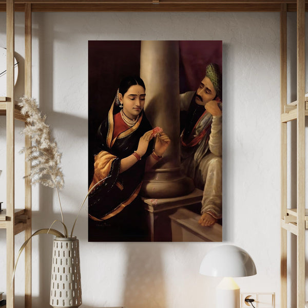 Stolen Interview by Raja Ravi Varma | Famous Canvas Painting