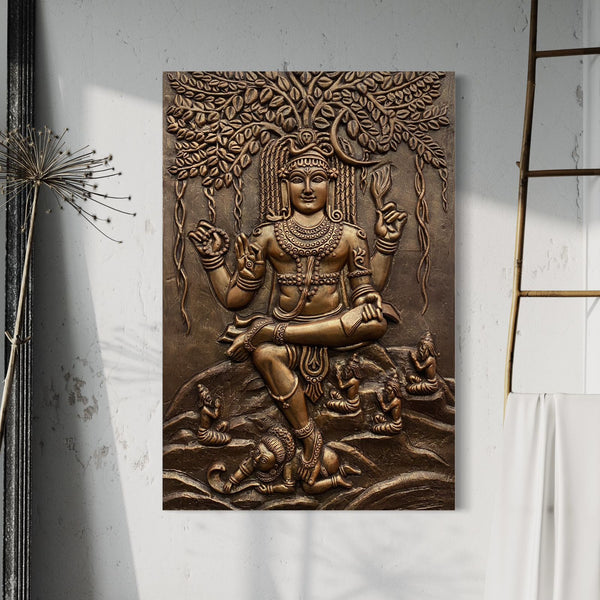 3X2 Feet Dakshinamurthy 3D Relief Mural | Divine Enlightenment