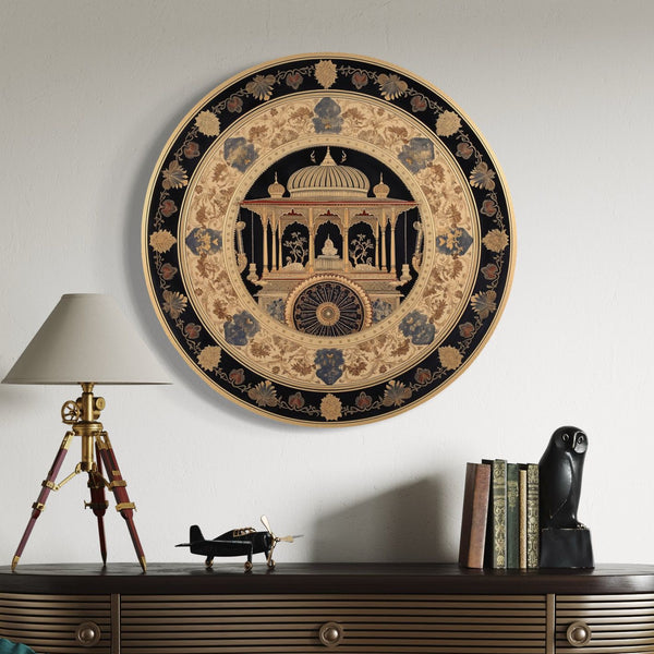 Round Royal Procession Canvas Giclee Print –  Round canvas wall art | Round Wall Plates