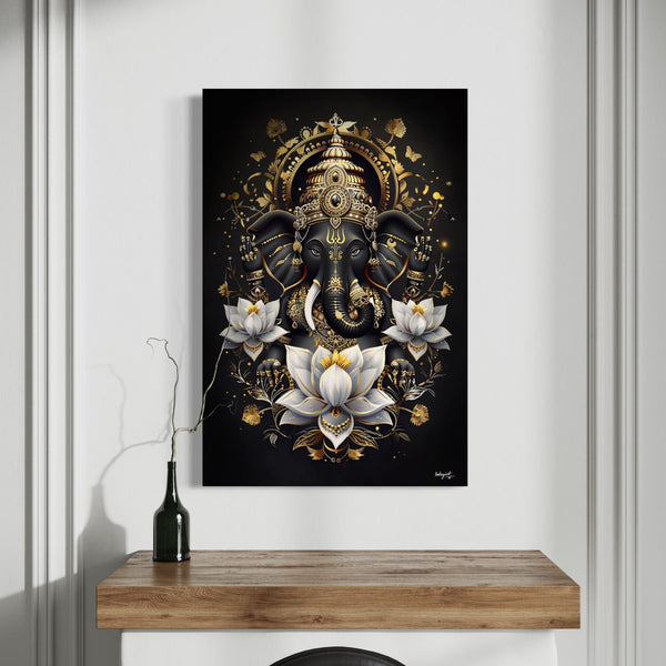 Lord Ganesha Modern Abstract Canvas Giclee Print