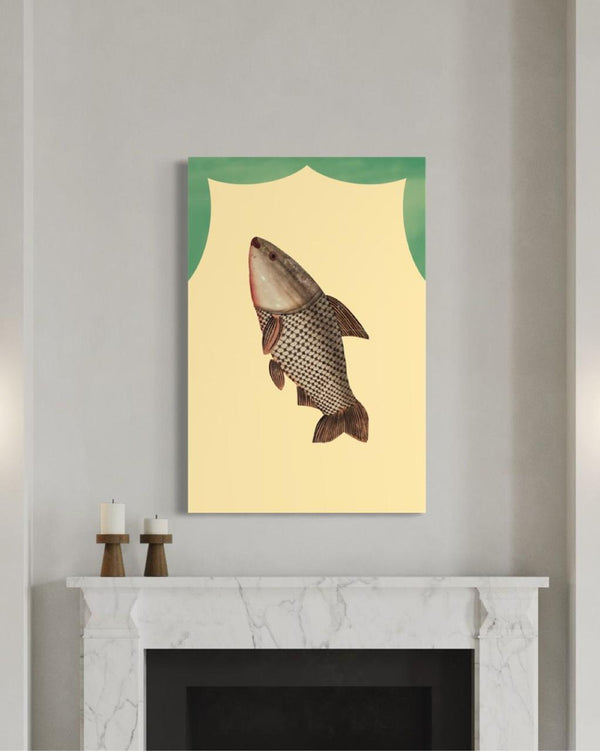 Fish | Kalighat Painting Canvas Giclee Print