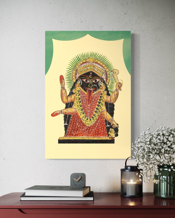 Goddess Kali | Kalighat Painting Canvas Giclee Print