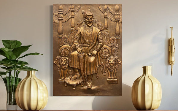 Chattrapati Shivaji Maharaj 3D Relief Mural (4x3 Feet)