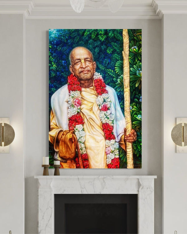 A.C. Bhaktivedanta Swami Prabhupada: The Servant Of Krishna Spiritual Guru Canvas Giclee Print | Indian Ethnic