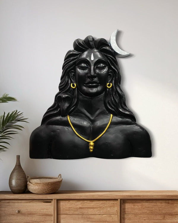 33X30 Inch Adiyogi (Lord Shiv) 3D Relief Mural Wall Art | Ready to Hang