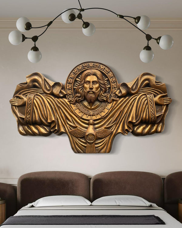 5X3 Feet Majestic Jesus Christ 3D Relief Mural Wall Art – Ready-to-Hang | Christian