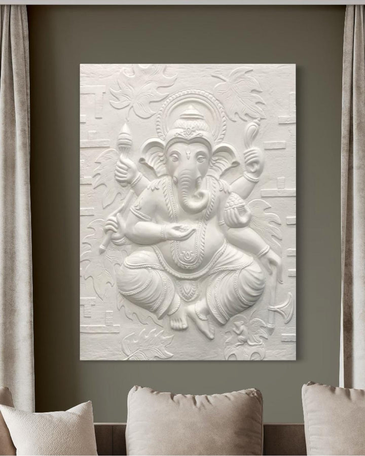 4x3 Feet Dancing Ganesha 3D Relief Mural Wall Art