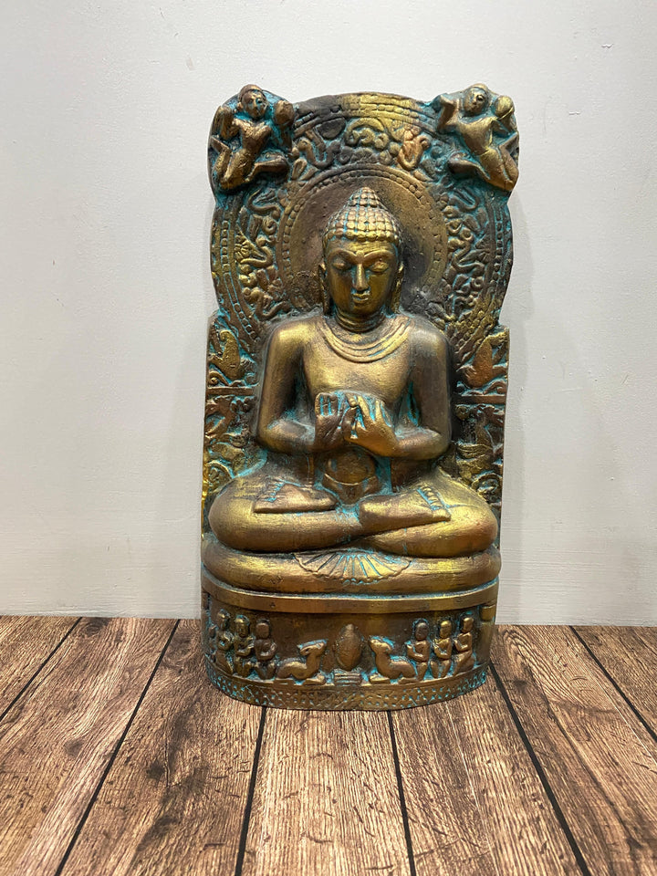 Dharmachakra Buddha Statue 3D Relief Mural Table Decor