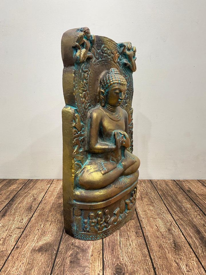 Dharmachakra Buddha Statue 3D Relief Mural Table Decor