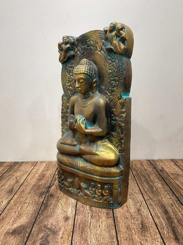 Dharmachakra Buddha Statue 3D Relief Mural Table Decor