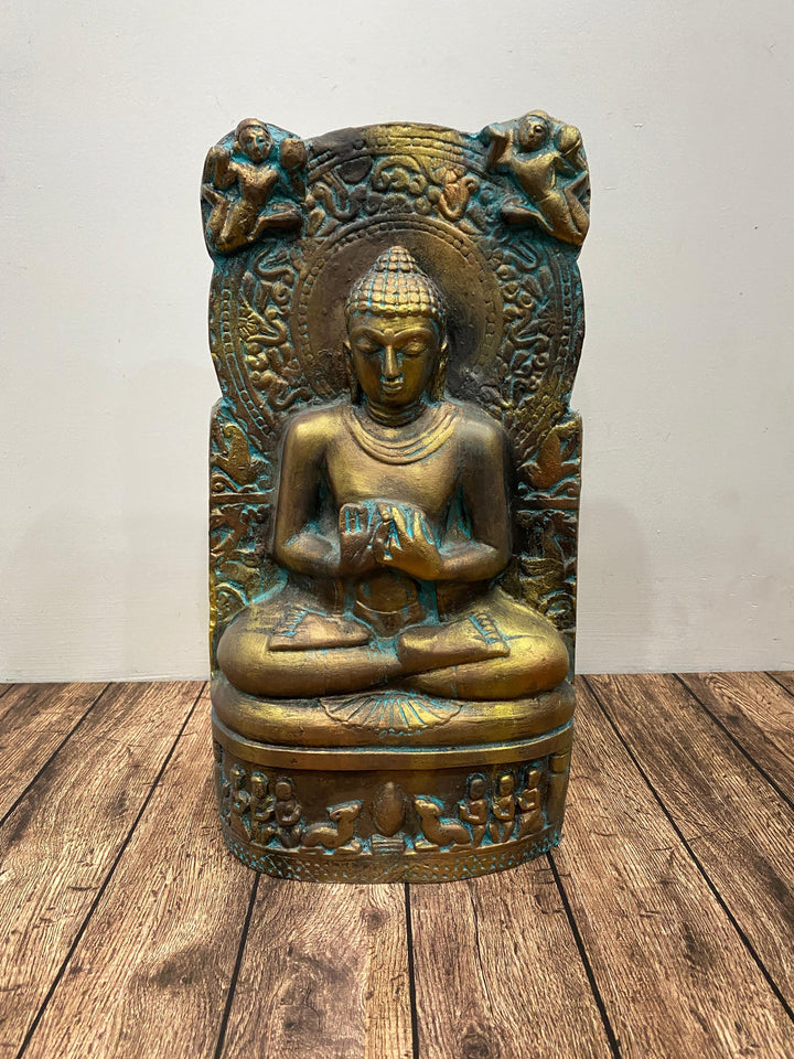 Dharmachakra Buddha Statue 3D Relief Mural Table Decor