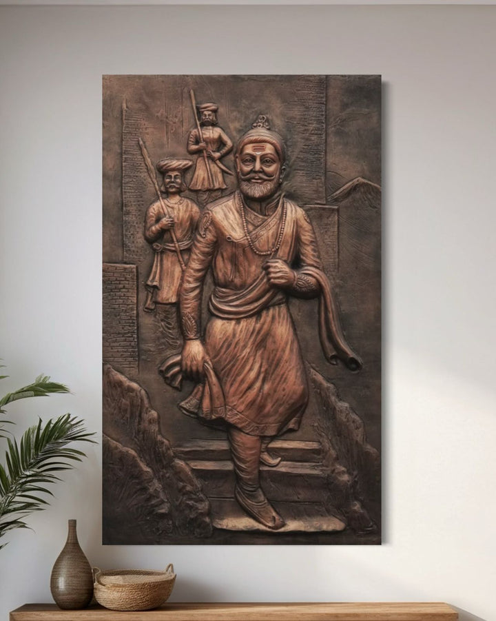 5X3 Feet Chattrapati Shivaji Maharaj 3D Relief Mural