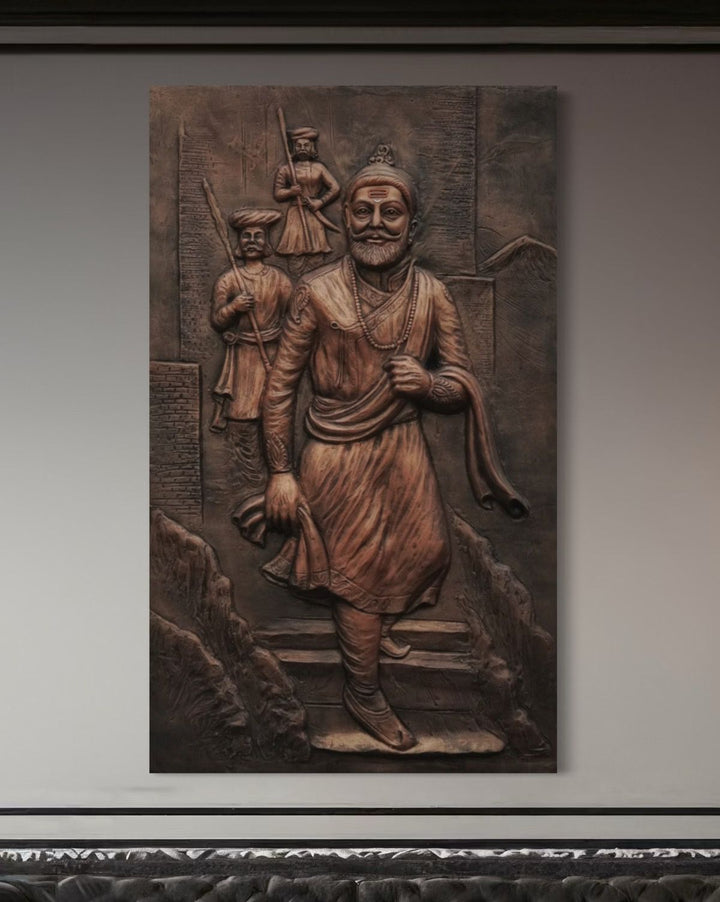 5X3 Feet Chattrapati Shivaji Maharaj 3D Relief Mural