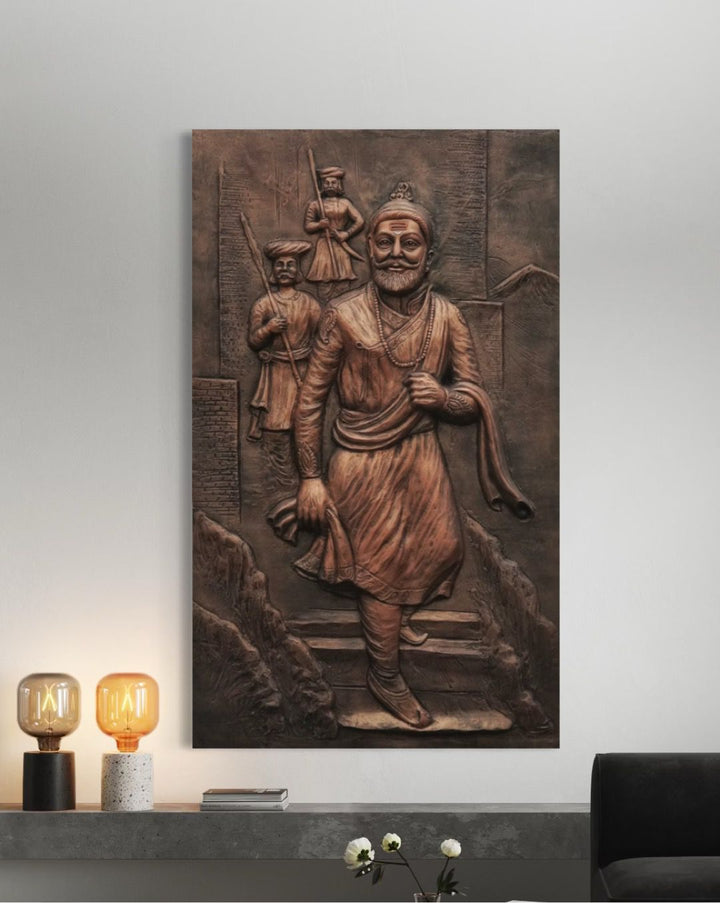 5X3 Feet Chattrapati Shivaji Maharaj 3D Relief Mural